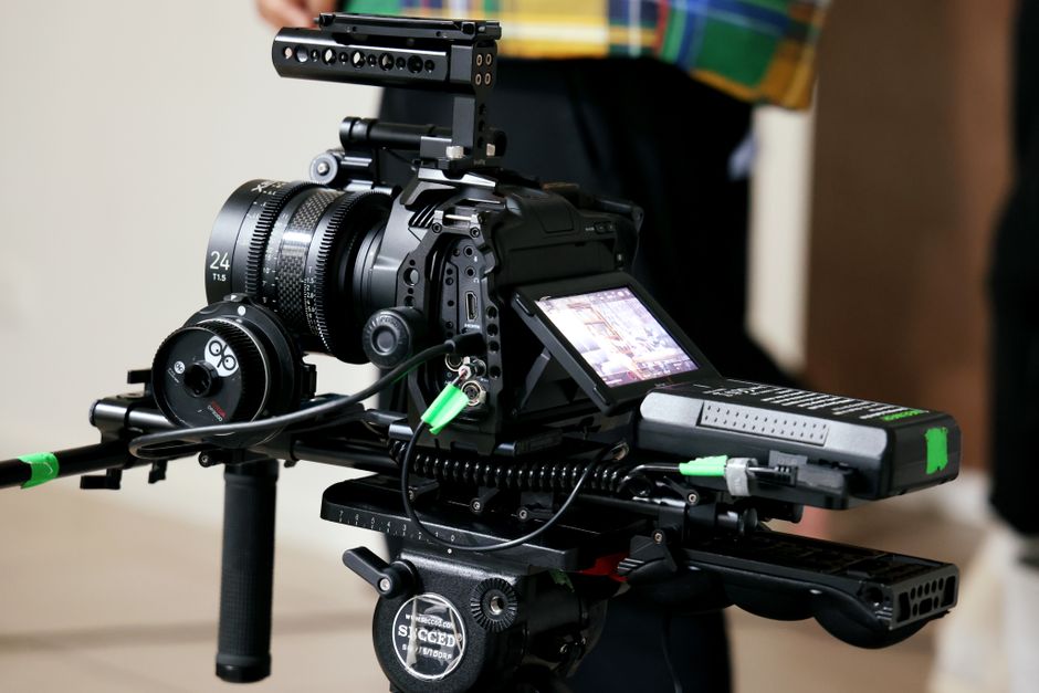 Close-up of a professional cinema camera setup on a film set in Craigieburn, Australia.